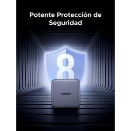 Ugreen Cargador de Escritorio Rápido 200W, 2 USB-A + 4 USB-C, GaN, Negro/Gris