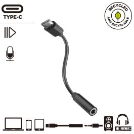 muvit for change adaptador Tipo C a Jack 3.5mm negro