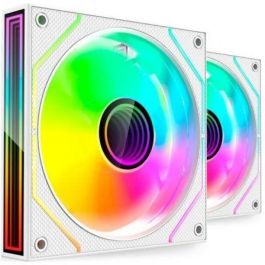 Mars Gaming MF3DPROX2W Kit 2 Ventiladores PC 120mm ARGB Blancos con Triple Infinity Mirror, Control PWM y Rodamientos FDB.
