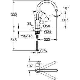 GROHE Mezclador monomando de lavabo BauLoop 31368001