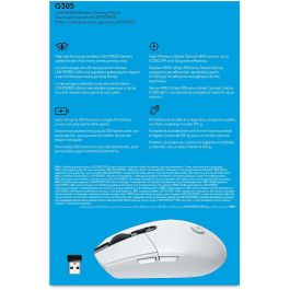 Logitech G305 Ratón Gaming Inalámbrico con Sensor HERO, Tecnología LIGHTSPEED, 12000 PPP, 6 Botones Programables