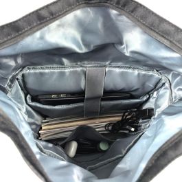 EWENT Mochila EW2536 17.3" Trendy Roll Unisex Impermeable Negro, Diseño Ampliable 25.5L-34L, Compartimento Portátil, Puerto USB