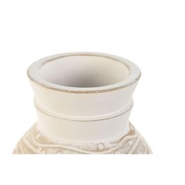 DKD Home Decor Jarrón Colonial de Mango Blanco Natural 15 cm Ancho x 15 cm Largo x 38 cm Alto