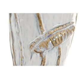 DKD Home Decor Jarrón Shabby de Cerámica Blanco y Azul 27 x 27 x 35 cm