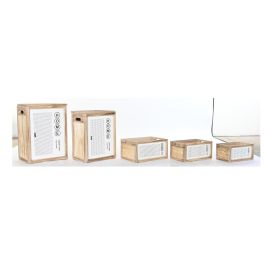 DKD Home Decor Cesta de Ropa de Paulownia Natural y Blanco, Set de 5 Cestas, Alto 55 cm x Ancho 40 cm x Fondo 30 cm Precio: 81.58788. SKU: S3028980