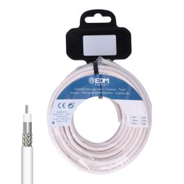 Edm Cable Coaxial Cobre RG6 Apantallado Aluminio 75 Ohm, Carrete de 15 Metros para TV/Antena Blanco Precio: 6.89000015. SKU: S7915223