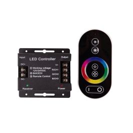 Controlador LED RGB con Mando a Distancia RF 2.4GHz Táctil Circular para Tiras, 12-24V DC, 216W/432W, 22 Modos, Memoria Precio: 19.49999942. SKU: B17WPVAG3T