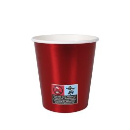 Set de 10 vasos de cartón rojo brillo 200 cc Algon (18 Unidades) Set de 10 vasos de cartón rojo brillo 200 cc Algon (18 Unidades)