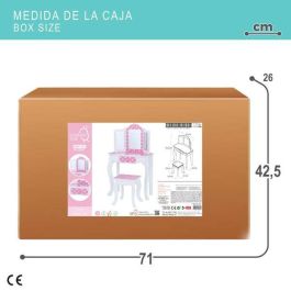 Tocador Con Banqueta Teamson Rosa Blanco Lunares 63 x 100 x 29 cm