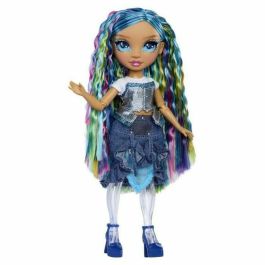 Rainbow High Muñeca Skyker 22 cm Azul con Slime Transparente y Diferentes Tipos de Brillo. Edad 4+ años.