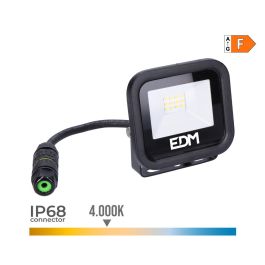Edm Foco proyector LED Black series 10W 800LM 4000K luz día 9.2x8.1x2.7cm