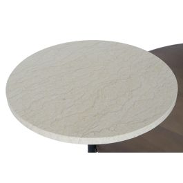 DKD Home Decor Mesa Centro Moderna Negro Marrón Marfil Metal MDF Mármol 90 x 118 x 61 cm Desmontable