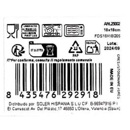 La Mediterranea Plato Postre "Anllo" Elite Brillo 18x18 cm (12 Unidades)