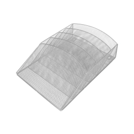 Q-connect Expositor Mural de Pared con 5 Bandejas DIN A4 Plateado Metalico 9,3x31,5x44 cm