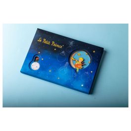 El Principito Cuaderno A5 Apaisado Le Petit Prince con El Principito y el Zorro, 120 Hojas Sin Pautar, Color Azul