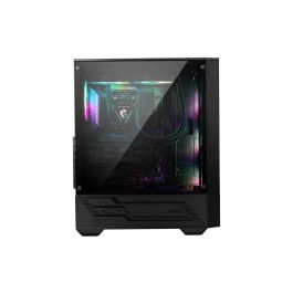 MSI MAG Forge 112R Caja PC Gaming Midi Tower Negra Transparente con Ventana Lateral de Cristal Templado, 4 Ventiladores ARGB y Filtro Anti-polvo