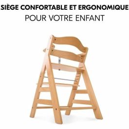 HAUCK Trona Bebé Evolutionary Alpha + Madera - Asiento y reposapiés ajustables - Arnés 5 puntos - Desde 6 meses hasta 90 kg