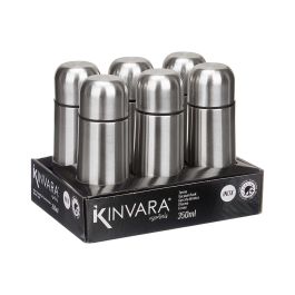 Kinvara Termo de Acero Inoxidable 350 ml, Color Metal, 7x19.5x7 cm (12 Unidades)