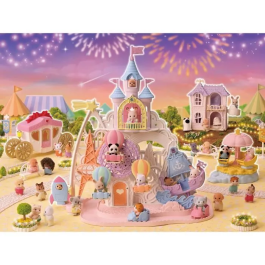 Sylvanian Families Carrusel Estrellado Niños - Accione el mango para girar y observar las estrellas escondidas bajo el techo, a partir de 3 años