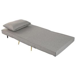 DKD Home Decor Sofá Cama Scandi Gris 90 x 84 x 90 cm de Poliéster y Metal con asiento a 43 cm