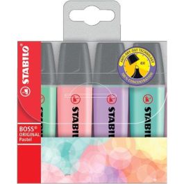 Stabilo Rotulador fluorescente pastel Boss estuche de 4 unidades colores surtidos trazo 2-5 mm antisecado Precio: 4.49999968. SKU: B15PEGRV6H