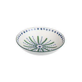 DKD Home Decor Palm 25 Plato Porcelana Tropical Azul Verde 19.5 x 5.5 x 19.5 cm (6 Unidades) Precio: 44.5000006. SKU: B1F7739NYE