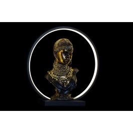 DKD Home Decor Decoración Luminosa Colonial LED USB Resina Cobrizo Negro 11x36x35.5 cm