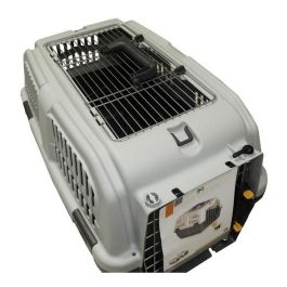 Aime Transportín Skudo 55x36x35cm para perros y gatos. Con 2 ventilaciones laterales, rejilla metálica y puerta con cierre seguro.