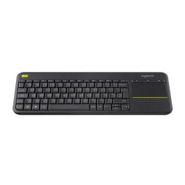 Logitech K400 Plus Teclado Táctil Inalámbrico para PC a TV, Touchpad Integrado, Teclas Silenciosas, 10m Alcance y Batería 18 Meses
