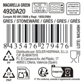 Fuente Oval Macarella Green 25x12x2.2 cm - Inde (24 Unidades) Fuente Oval Macarella Green 25x12x2.2 cm - Inde (24 Unidades)