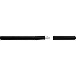 Pelikan Füllhalter Ineo Elements P6, pluma estilográfica negra con plumín de acero inoxidable y tinta azul, sistema de cartucho