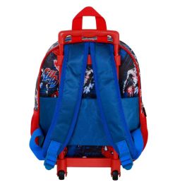 Marvel Spiderman Mochila 3D con Ruedas Pequeña Wall, Rojo, 7L, 10x25x30 cm
