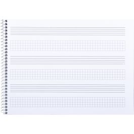 Bloc Musica Liderpapel Combi Pentagrama 3 mm Mas Cuadricula De 4 mm Para Anotaciones Cuarto20 Hojas 100 gr-M2