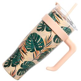 Cook Concept Mug Térmico 1,2L Miami Paradis - Diseño Tropical, Mantiene Temperatura 6h, Acero Inoxidable