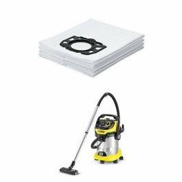 Kärcher Bolsa de 4 filtros de guata triple espesor para aspiradoras WD4 WD5 WD6: 10% mayor filtración y alta resistencia al desgarro.