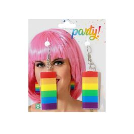 Pendientes Rectangulares Multicolor Bandera Arcoíris para Celebraciones LGTBIQ+, Festivales y Fiestas Alegres
