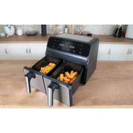 Unold 58685 Freidora de aire caliente de doble cámara Twin Zone 8 L, 1700W, 60-200°C con 10 programas