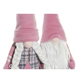 DKD Home Decor Figura Decorativa de Navidad Estilo Fantasía Rosa Blanco en Poliéster 12 x 48 x 13 cm y 0,44 kg