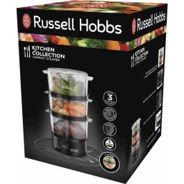 Russell Hobbs 26530-56 Vaporera Compacta 7L con 3 Cestas, 400W, Color Negro y Translúcido, Apagado Automático
