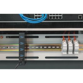 Digitus USB Hub 4 Puertos 3.0 industrial line, Negro