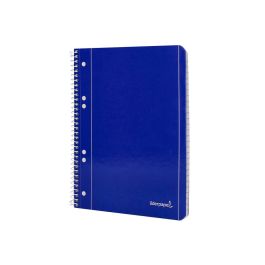 Cuaderno Espiral Liderpapel A5 Micro Serie Azul Tapa Blanda 80H 75 gr Horizontal 6 Taladros Azul