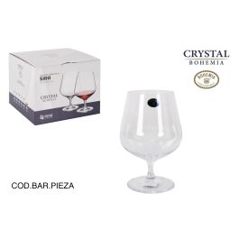 Bohemia Set de 4 Copas para Coñac Serie Sira, Capacidad 590 cc, Medidas: Ø 7.5 x 16 cm (6 Cajas)