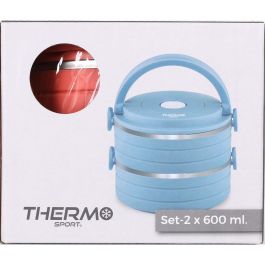 Set de Fiambreras ThermoSport Azul Rojo Acero Plástico 600 ml 2 Piezas (6 Unidades)