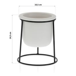 Maceta Blanca con Base Metal Versa 10.5x14.5 cm - Cerámica Minimal Maceta Blanca con Base Metal Versa 10.5x14.5 cm - Cerámica Minimal