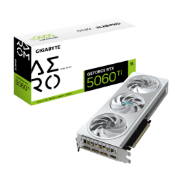 Gigabyte GeForce RTX 5060 Ti AERO OC 8G Tarjeta Gráfica – 8 GB GDDR7, PCI-E 5.0, 2647 MHz, WINDFORCE 3X, GV-N506TAERO OC-8GD