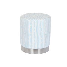 DKD Home Decor Reposapies Estilo Mediterráneo con Rayas Azul y Blanco. Fabricado en Poliéster y Metal. Medidas: 34x34x40 cm. Asiento 41 cm Precio: 21.68562. SKU: B138B5P84A