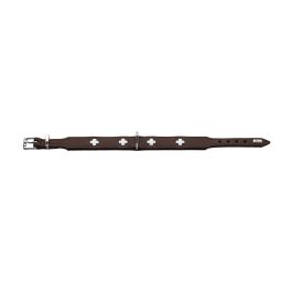 Hunter Collar Swiss para Perro de Piel Napa Marrón y Negro, Ajustable Cuello 35-39.5 cm, 2.6 cm Ancho, Diseño Clásico Premium