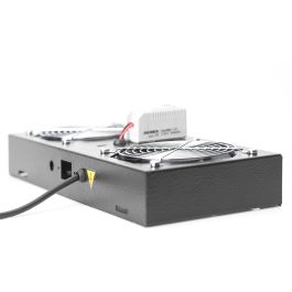 DIGITUS Unidad de ventilación de techo para carcasa de pared de 19", 2 ventiladores, 276 m³/h, Termostato, Negro