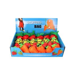 Bolsa de compras plegable de tela, modelo Frutas, 4 colores surtidos