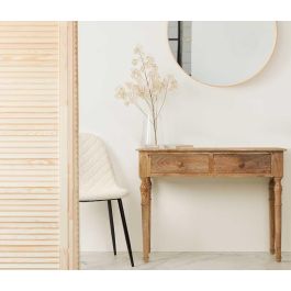 Mesa Recibidor 2 Cajones Natural Giftdecor 98x77x42 cm Madera Marrón Mesa Recibidor 2 Cajones Natural Giftdecor 98x77x42 cm Madera Marrón